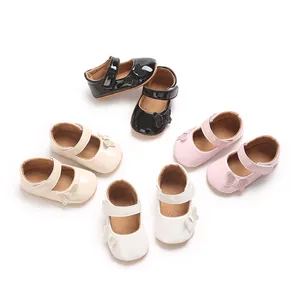 Baby Girl Princess Mary Jane Shoes Newborn Soft Sole Infant Toddler First Walkers Bowknot Glitter Patent PU Crib Shoes