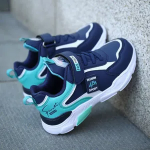 Durable blue and turquoise boy's sports shoes for 4-15 years, athletic running shoes