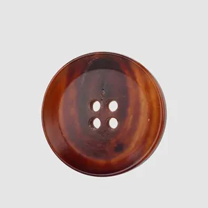 Natural Black Buffalo Horn Buttons Round 4-Hole Buttons For High-end Cashmere Overcoat Suit Blazer Decorative Sewing Accessory