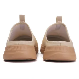 Sabot sportivi beige traspiranti senza lacci con suola spessa antiscivolo quotidiana