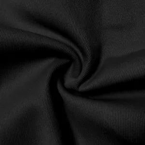 Close-up of black ribbed fabric texture showing the material detail of cargo pants.