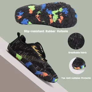 Scarpe da scoglio per bambini in flyknit traspirante con suola in gomma colorata antiscivolo
