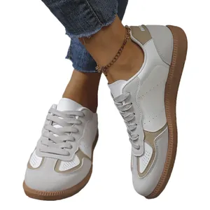 Retro GAT-stijl sneakers voor dames met zachte zool en ademend wit lederen ontwerp