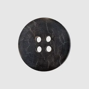 Botón de nácar negro de alta calidad con cuatro agujeros y textura natural para ropa