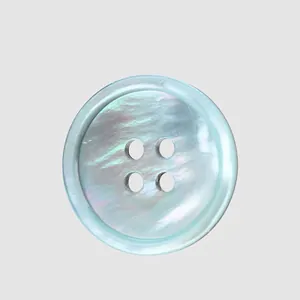 Natural Mother Of Pearl Buttons Four Hole Round Black Butterfly Shell Iridescent Fasteners For Suit Coat Shirt DIY Sewing