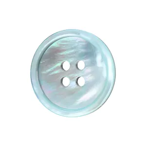 Premium iridescent mother of pearl shell button with a 4-hole round design for sewing