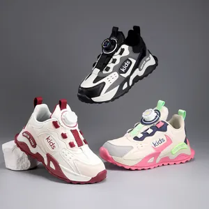 Waterproof kids sneakers with rotary buckle system in multiple colors for winter