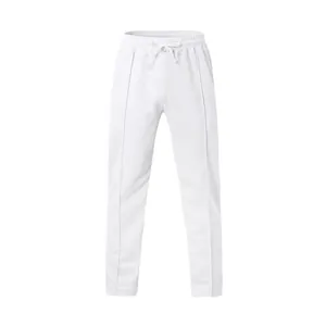 Pantalones de chándal blancos para hombre, ajuste holgado con cordón elástico en cintura