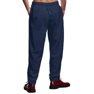 Vista posterior de pantalones de jogging ligeros azul marino oversize para ropa deportiva.