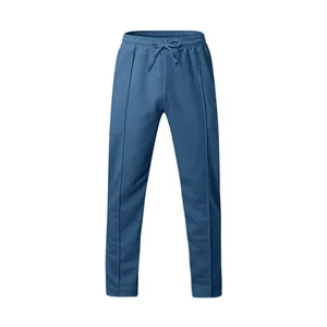 Pantalones de chándal azules oversize para hombre con cordón y costura vertical