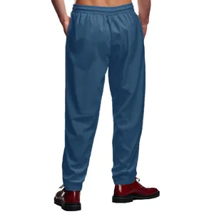 Vista posterior detallada de joggers azules holgados para hombre con cintura elástica