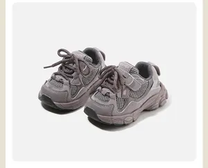 Zapatillas elegantes de malla violeta para niños, zapatos retro para niñas pequeñas
