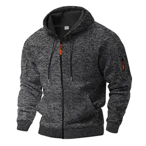 Premium men's vintage cation heavy zip-up hoodie featuring fleece lining and hood