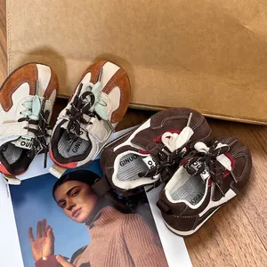 Zapatos de Caminar con Suela Blanda para Niños Pequeños de Cuero de Microfibra Zapatillas Retro Color Block para Niños y Niñas