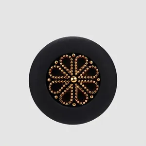 Round ABS Nylon Shank Buttons Vintage Black Gold Floral Buttons For Coats Suits Jackets Sewing Craft Accessories
