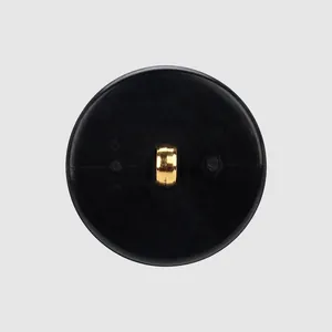 High-end Japanese plant fiber nylon button in black with gold shank detail