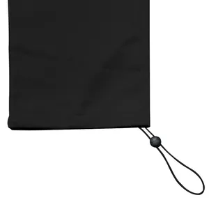 Detailed view of the adjustable drawstring cuff on black men's casual cargo pants