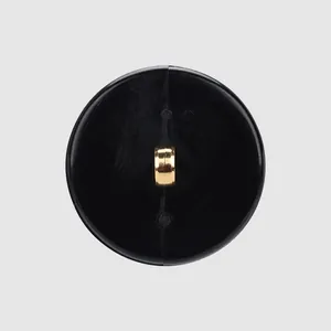 High-end black plant fiber nylon button with durable golden metal shank back