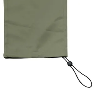 Close-up detail of the adjustable drawstring cuff on men's olive green cargo pants