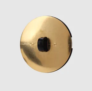 Detailed back view of a high-end golden circular plant fiber nylon shank button