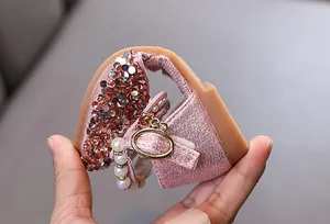 Close-up of flexible sparkly pink princess dance shoe for girls showing soft sole