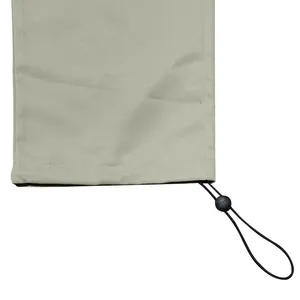 Detail of the adjustable elastic drawstring hem with toggle on these men cargo pants