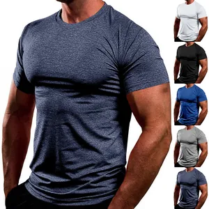 High-performance men's athletic quick-dry cationic t-shirt shown in multiple colors