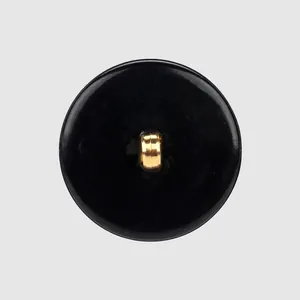 Bottone di alta gamma in nylon di fibra vegetale nera con un elegante gambo dorato