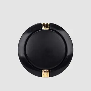 High-End Japanese Style Plant Fiber Nylon Buttons Round Shank Button With Gold Metal Striped Decor For Coats Suits