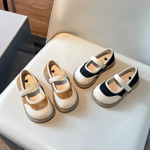 Scarpe Mary Jane per Bambine in Stile Coreano Suola Morbida Scarpe da Principessa Mocassini Color Block per la Primavera