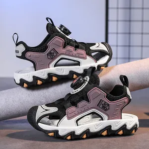 Sandali a Punta Chiusa in Rete per Ragazzi e Ragazze Estate 2024 Nuove Scarpe Sportive per Bambini Con Fibbia a Manopola Traspiranti