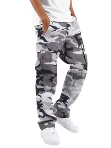 Pantalones cargo de camuflaje holgados para hombre con bolsillos para deporte y ocio