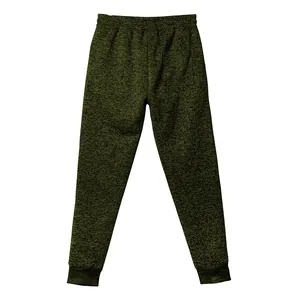 Vista trasera detallada de los pantalones jogger de forro polar catiónico verde oliva.