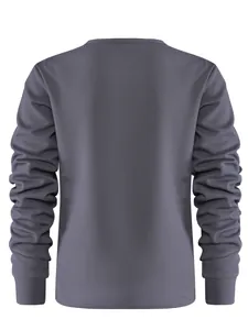 Rückansicht des schmal geschnittenen Herren-Langarmshirts mit Waffelstruktur in Anthrazit.