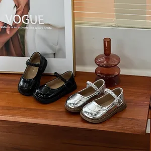 Toddler girl's Mary Jane princess shoes available in black and silver with soft soles