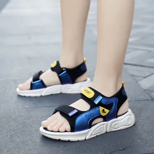 Blue and black boys sports sandals with soft non-slip soles for summer outdoor beach