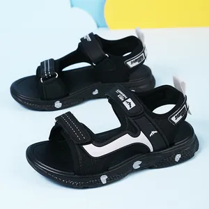 New 2024 Kids Beach Sandals For Boys Breathable Mesh Sporty Sandals Soft Sole Anti-Slip Outdoor Sandals With Velcro Closure