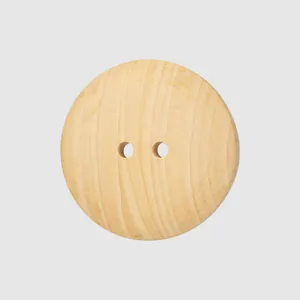 Natural round poplar wood buttons with two-hole design for premium garment sewing projects