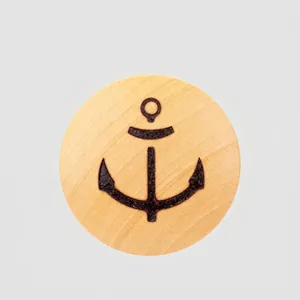 Bottoni con Gambo Rotondi in Legno di Pioppo Naturale con Motivo ad Ancora per Cappotti Maglioni Cucito Artigianato Elementi di Fissaggio Decorativi in Legno