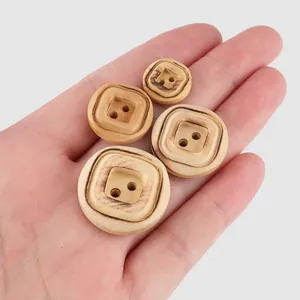 Premium natural poplar wood buttons in various sizes for Chinese style clothing