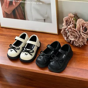Petites Filles Mary Jane Chaussures de Princesse Nœud Papillon Matelassé Cuir Microfibre Chaussures de Marche Pour Enfants Semelle Souple Printemps Automne