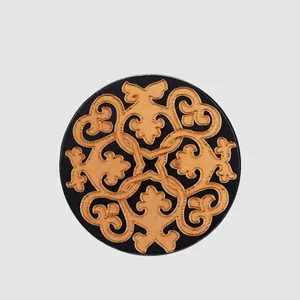 Boutons en Bois de Tremble Naturel Motif Gravé Rétro Chinois Boutons Décoratifs à Tige pour Cheongsam Manteau Pull Couture Bricolage Accessoire