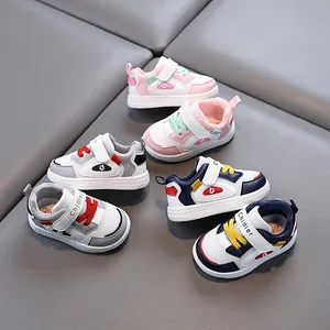Toddler Baby First Walkers Breathable Mesh Shoes Boys Girls One To Two Years Old Non-Slip Soft Sole Hook And Loop Sneakers Prewalker Shoes