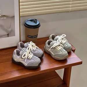 Zapatillas Estilo GAT para Niños Pequeños Malla Transpirable Cuero de Microfibra Zapatos Retro para Niños Niñas Bebés Casual Diario