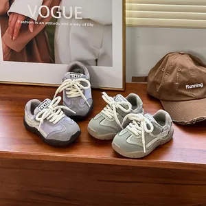 Zapatillas de malla vintage para niños de 1 a 3 años en tonos morado y verde suaves