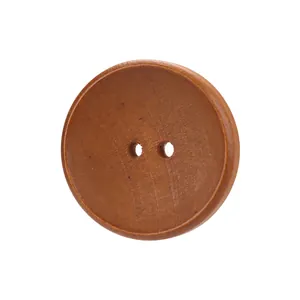 Bouton en bois de peuplier naturel à deux trous pour vêtements de luxe et mercerie