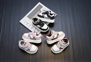 Breathable toddler sports sneakers in black, pink, and maroon, stylish casual shoes