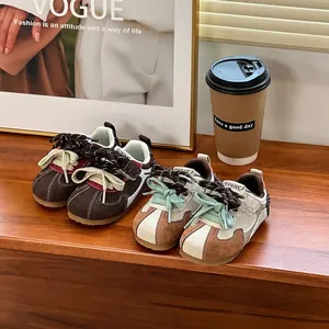 Kinder Lässige Skateschuhe Farbblock Mikrofaser-Leder Sneaker Für Jungen Mädchen Kleinkinder Kindergarten Rutschfeste Alltagsschuhe