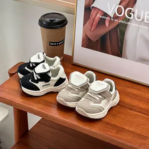 Zapatillas para Niños Cuero de Microfibra Suela Blanda Zapatos de Caminar para Niños Pequeños Casual Bloque de Color Calzado Atlético Gancho Bucle