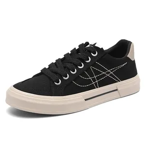 Men's Fashion Low Top Canvas Shoes Breathable Plain Flat Board Sneakers Casual Versatile Walking Shoes For Spring Autumn Summer